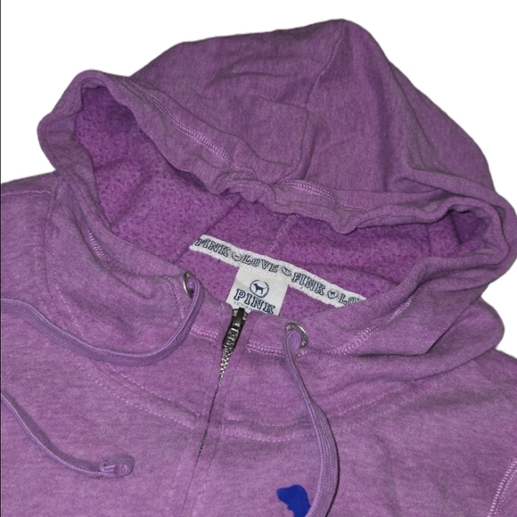 💜 Y2K VINTAGE PINK Victoria's Secret Zip-Up Hoodie Small💜 - Picture 4 of 5